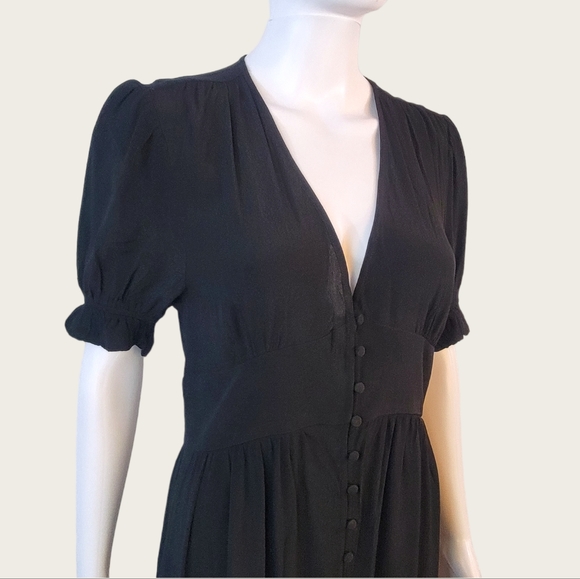Express Button Down Short Sleeve Maxi Dress Black Size Small - Picture 8 of 10